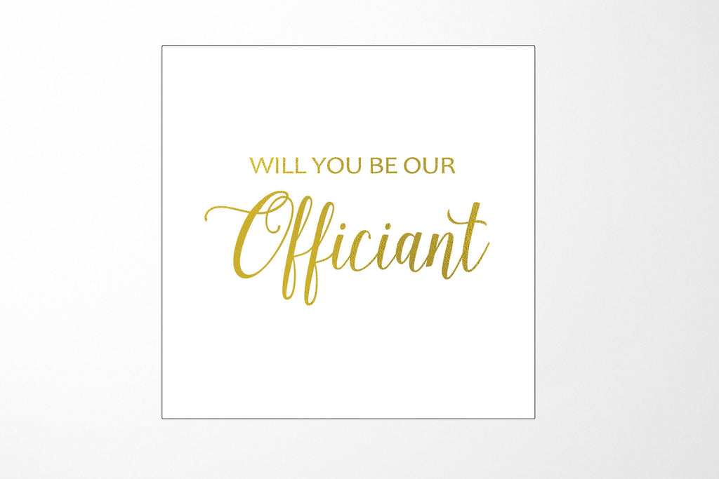 Will You Be our Officiant? Proposal Box White - No Border - No ribbon