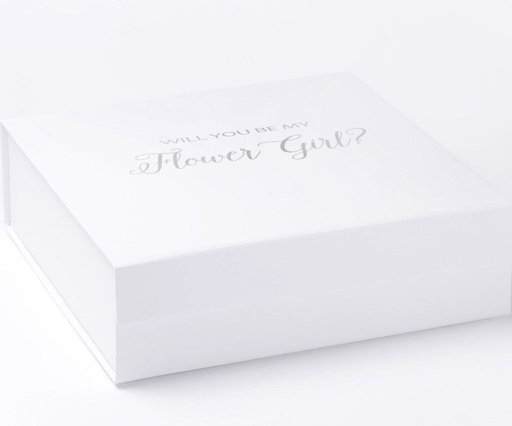 Will You Be My Flower Girl? Proposal Box White - No Border - No ribbon