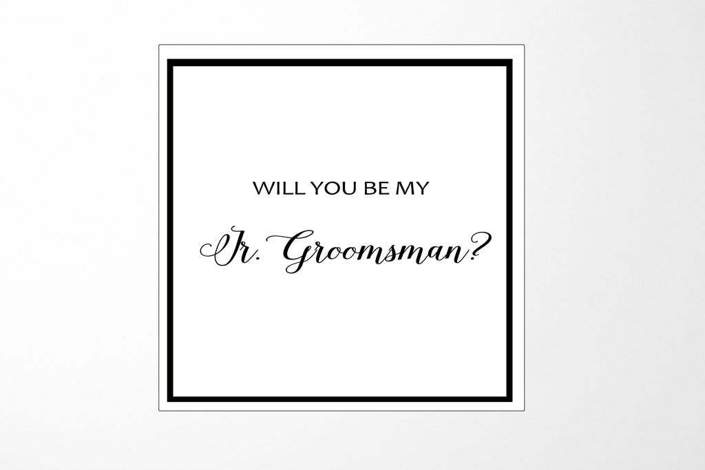 Will You Be My jr groomsman? Proposal Box White -  Border - No ribbon