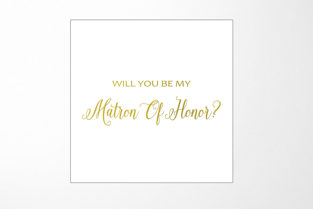 Will You Be My Matron of Honor? Proposal Box White - No Border - No ribbon