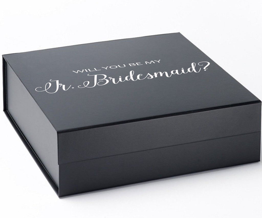 Will You Be My Jr Bridesmaid? Proposal Box black - No Border - No ribbon