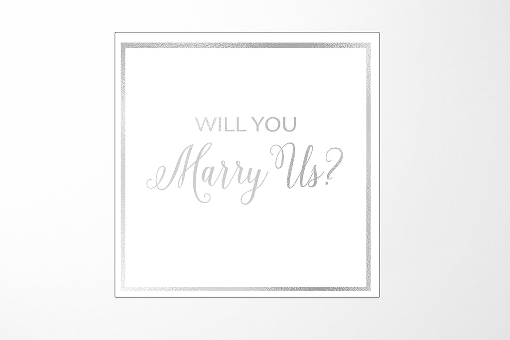 Will You Marry Us?? Proposal Box White -  Border - No ribbon