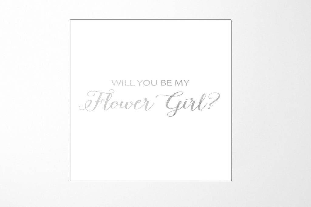 Will You Be My Flower Girl? Proposal Box White - No Border - No ribbon