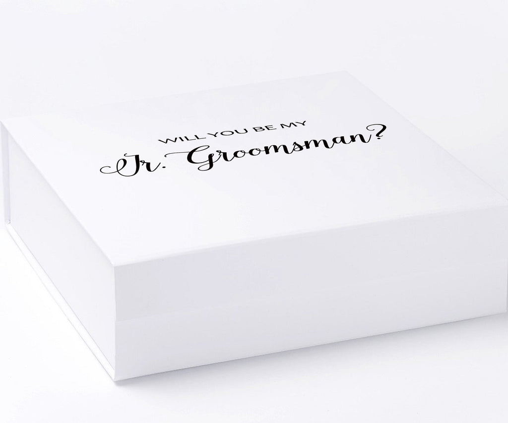 Will You Be My jr groomsman? Proposal Box White - No Border - No ribbon