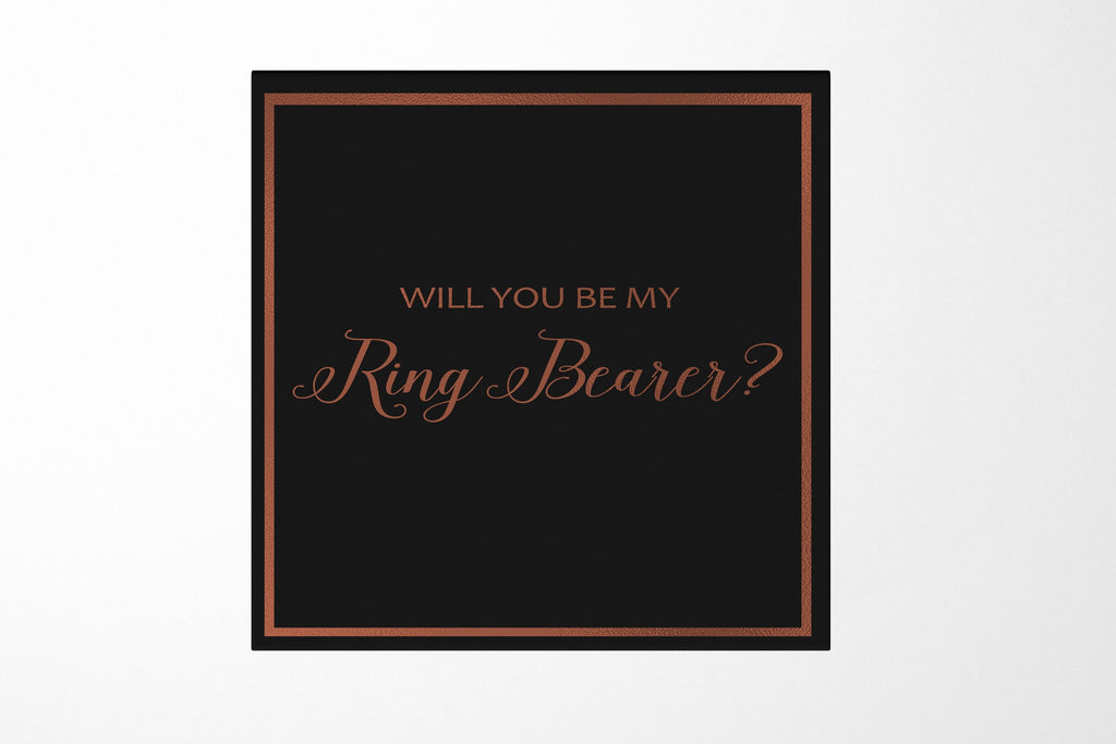 Will You Be My Ring Bearer? Proposal Box black -  Border - No ribbon