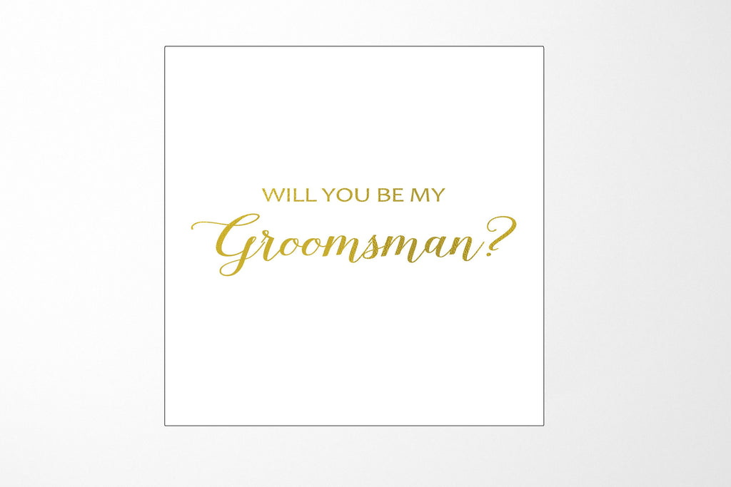 Will You Be My groomsman? Proposal Box White - No Border - No ribbon