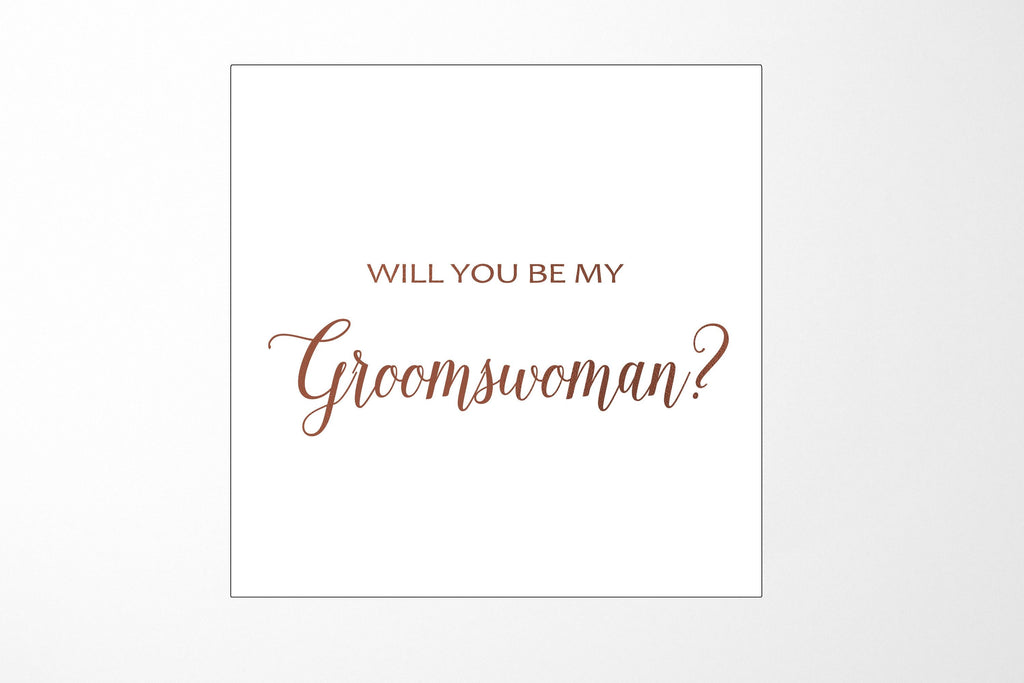 Will You Be My groomswoman? Proposal Box White - No Border - No ribbon