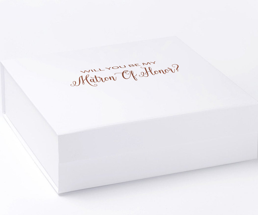 Will You Be My Matron of Honor? Proposal Box White - No Border - No ribbon