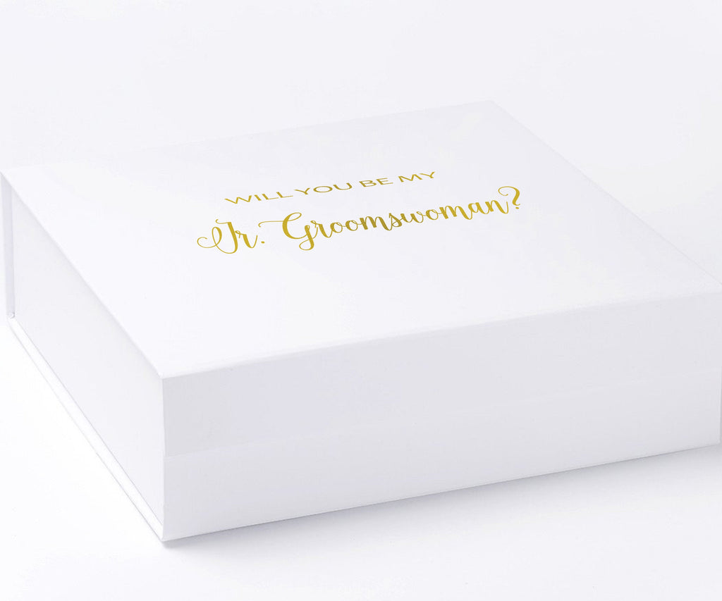 Will You Be My Jr Groomswoman? Proposal Box White - No Border - No ribbon