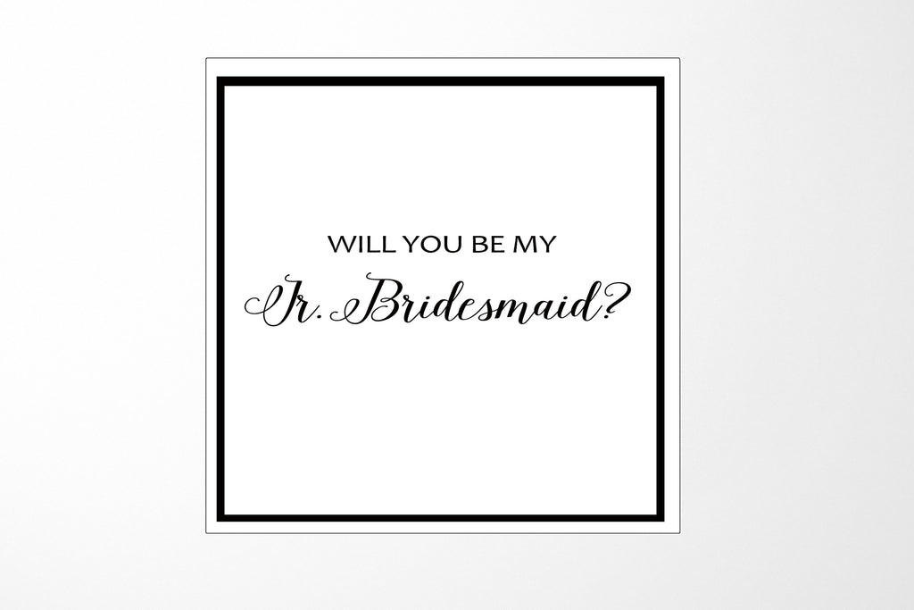 Will You Be My Jr Bridesmaid? Proposal Box White -  Border - No ribbon