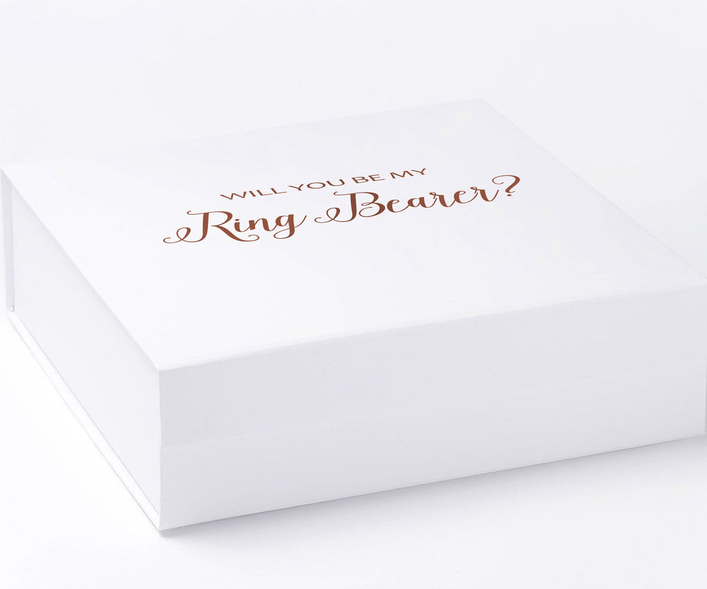 Will You Be My Ring Bearer? Proposal Box White - No Border - No ribbon