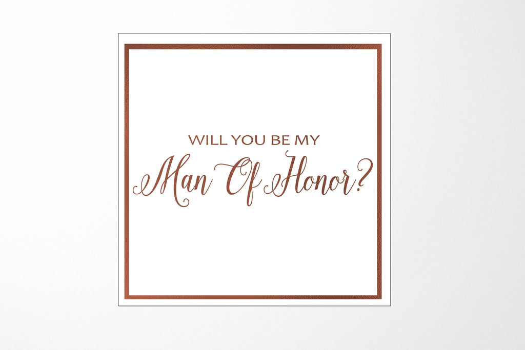 Will You Be My Man of Honor? Proposal Box White -  Border - No ribbon