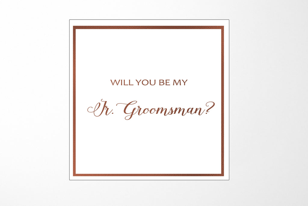 Will You Be My jr groomsman? Proposal Box White -  Border - No ribbon