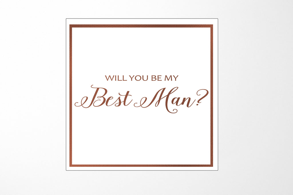 Will You Be My Best man? Proposal Box White -  Border - No ribbon