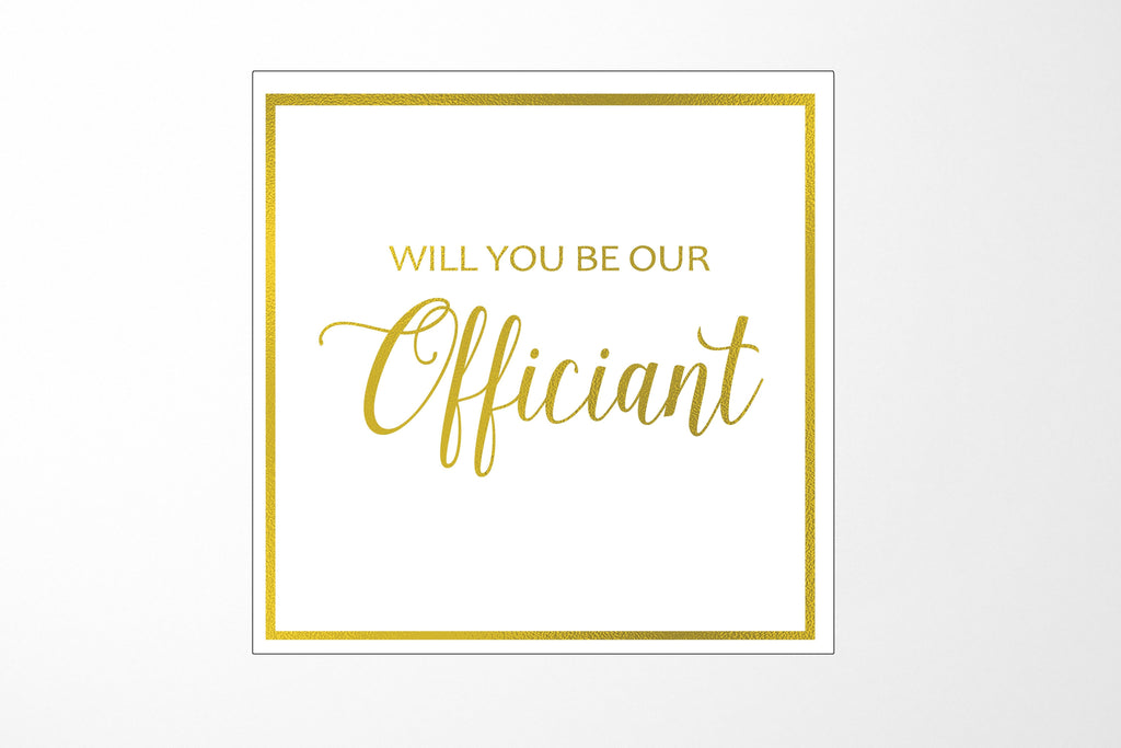 Will You Be our Officiant? Proposal Box White -  Border - No ribbon