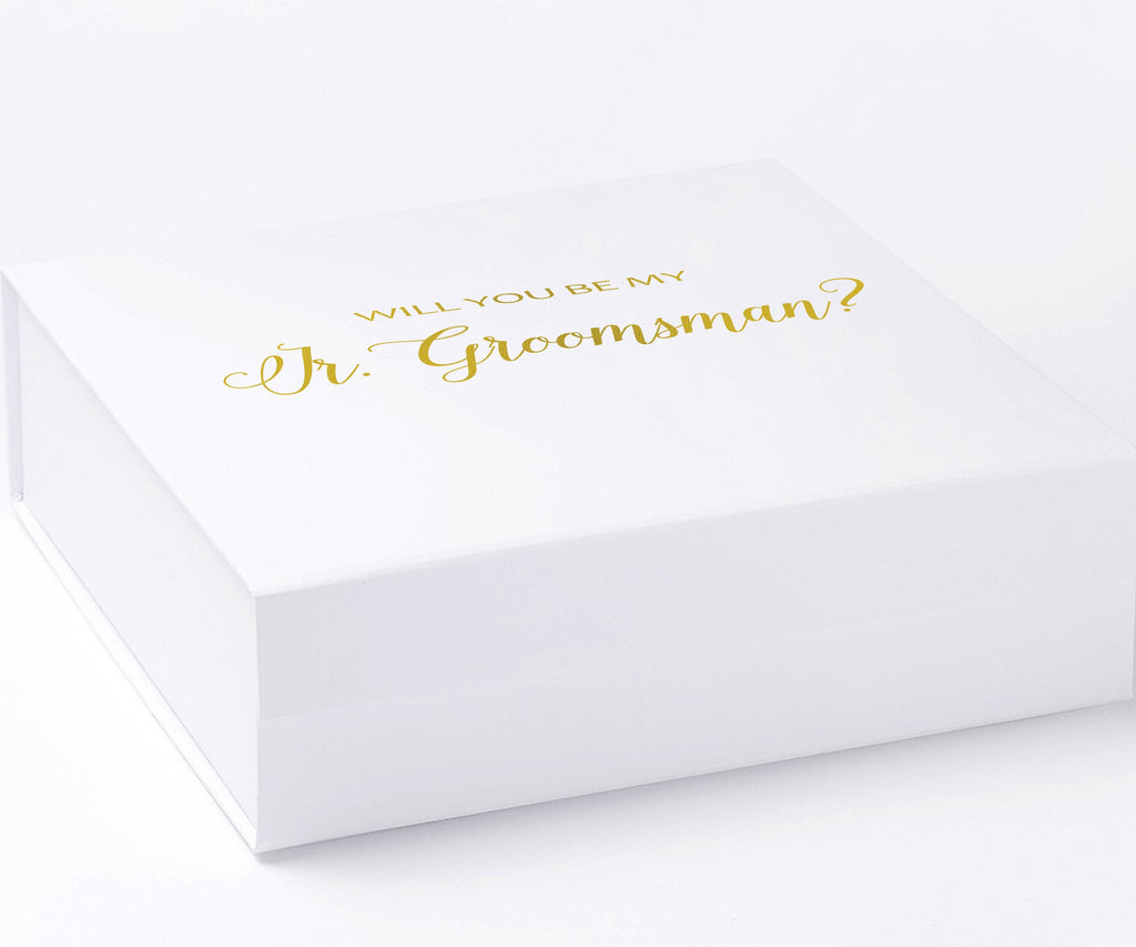 Will You Be My jr groomsman? Proposal Box White - No Border - No ribbon