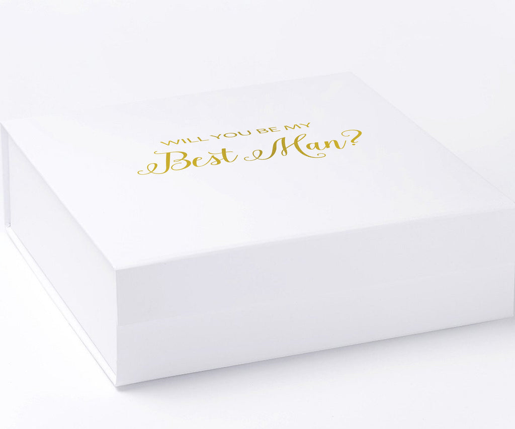 Will You Be My Best man? Proposal Box White - No Border - No ribbon