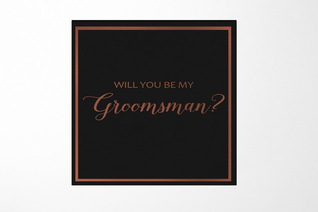 Will You Be My groomsman? Proposal Box black -  Border - No ribbon