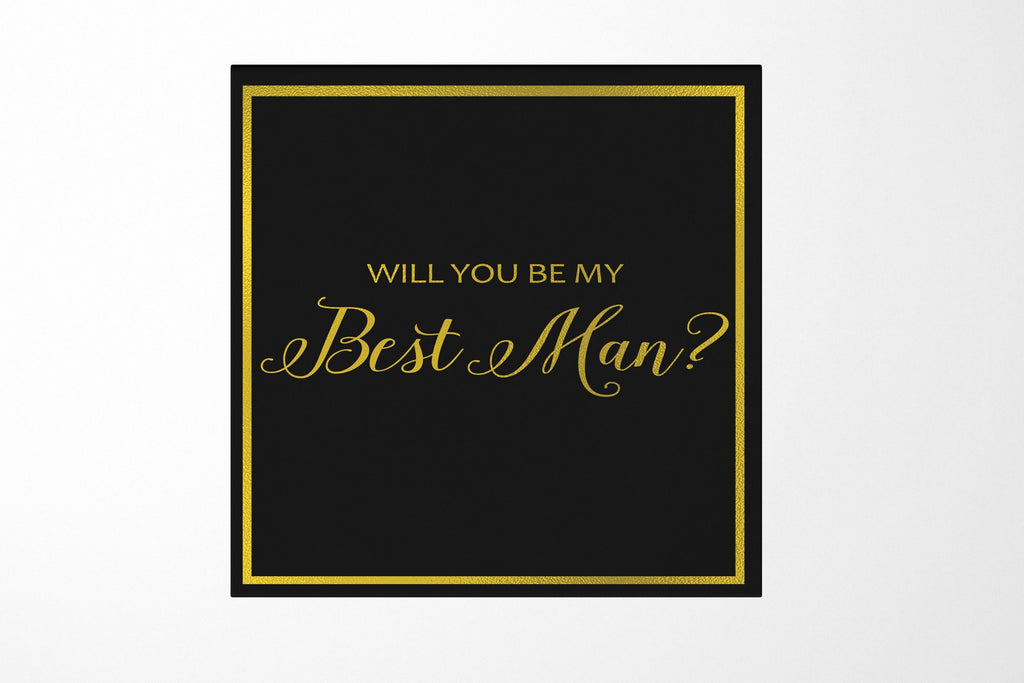 Will You Be My Best man? Proposal Box black -  Border - No ribbon