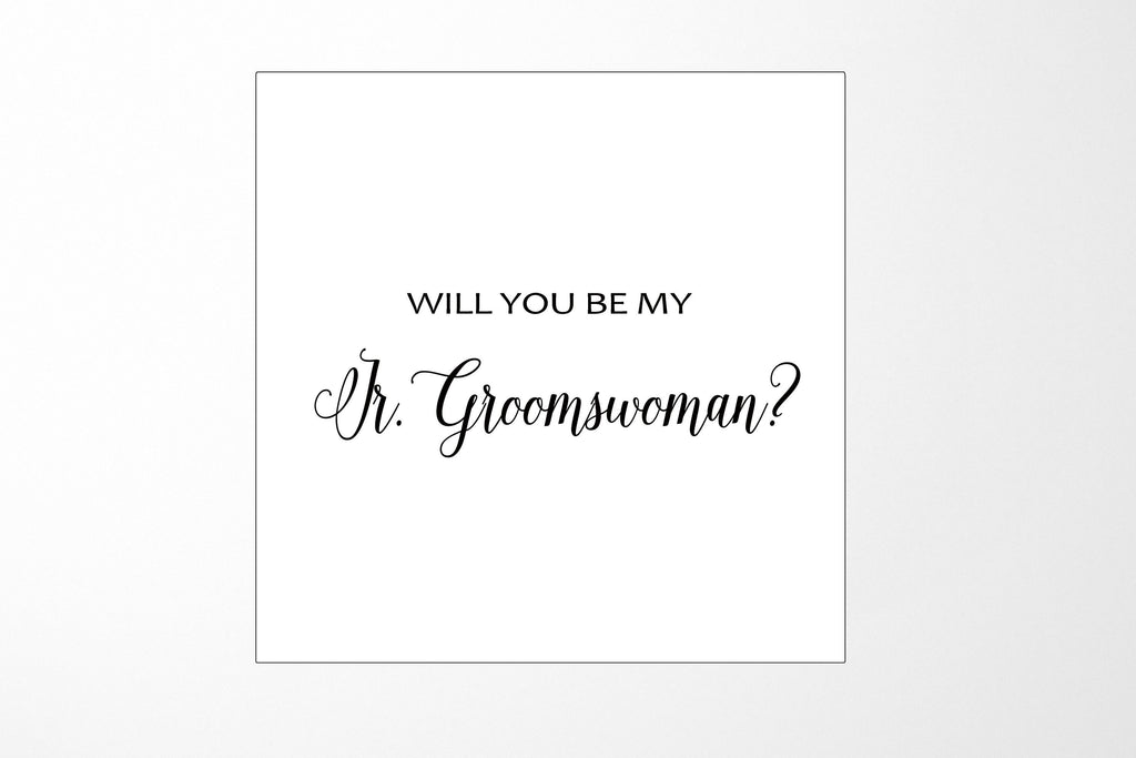 Will You Be My Jr Groomswoman? Proposal Box White - No Border - No ribbon