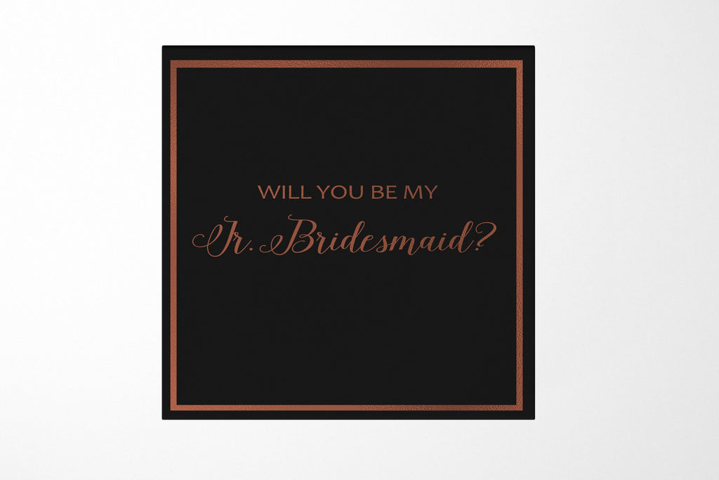 Will You Be My Jr Bridesmaid? Proposal Box black -  Border - No ribbon