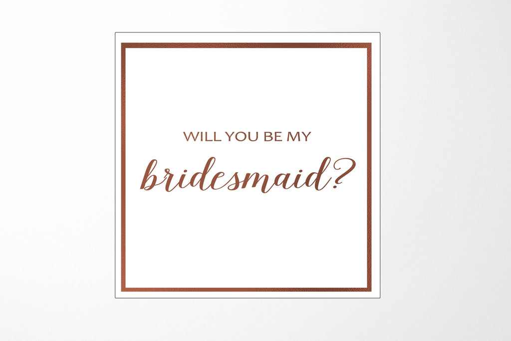 Will You Be My bridesmaid? Proposal Box White -  Border - No ribbon