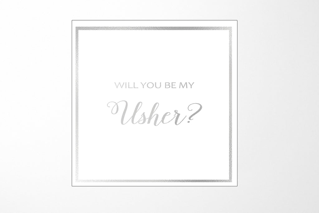 Will You Be My Usher? Proposal Box White -  Border - No ribbon