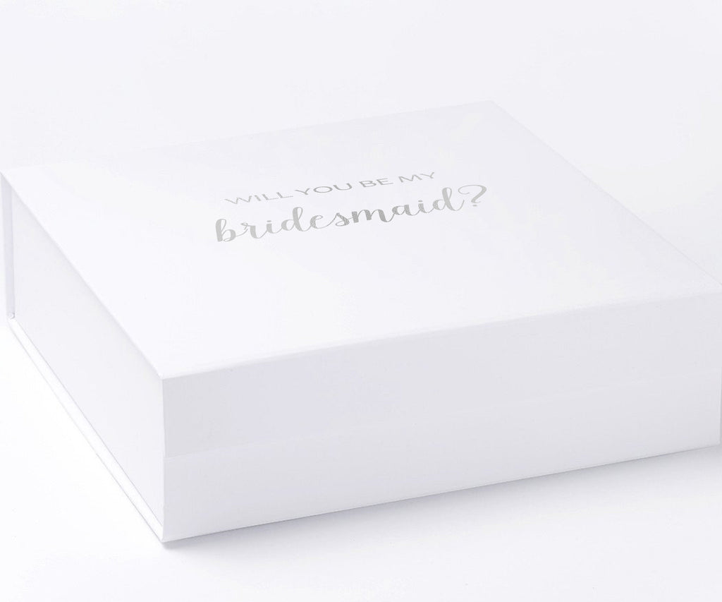 Will You Be My bridesmaid? Proposal Box White - No Border - No ribbon