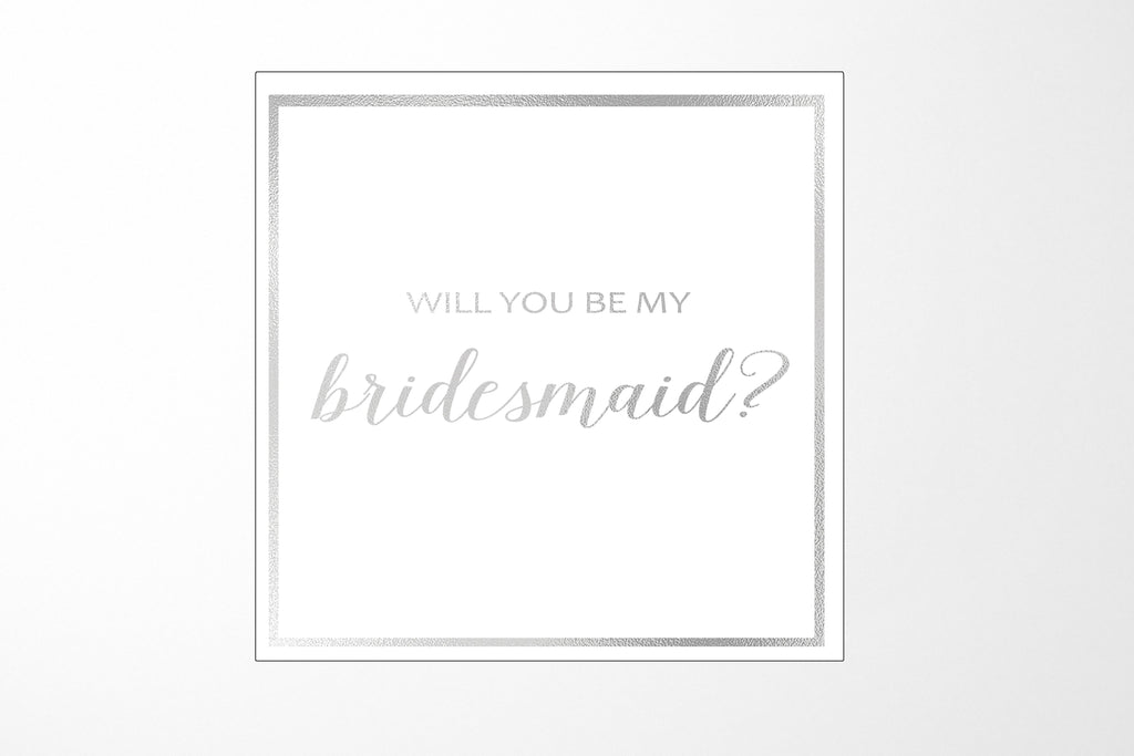 Will You Be My bridesmaid? Proposal Box White -  Border - No ribbon