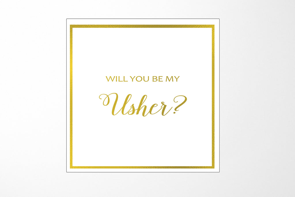 Will You Be My Usher? Proposal Box White -  Border - No ribbon