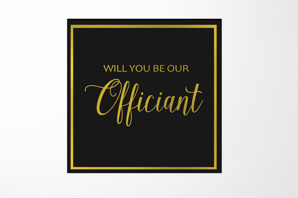 Will You Be our Officiant? Proposal Box black -  Border - No ribbon