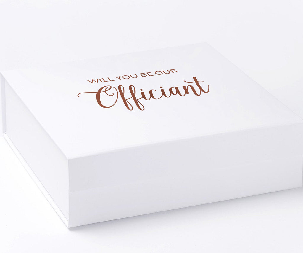 Will You Be our Officiant? Proposal Box White - No Border - No ribbon