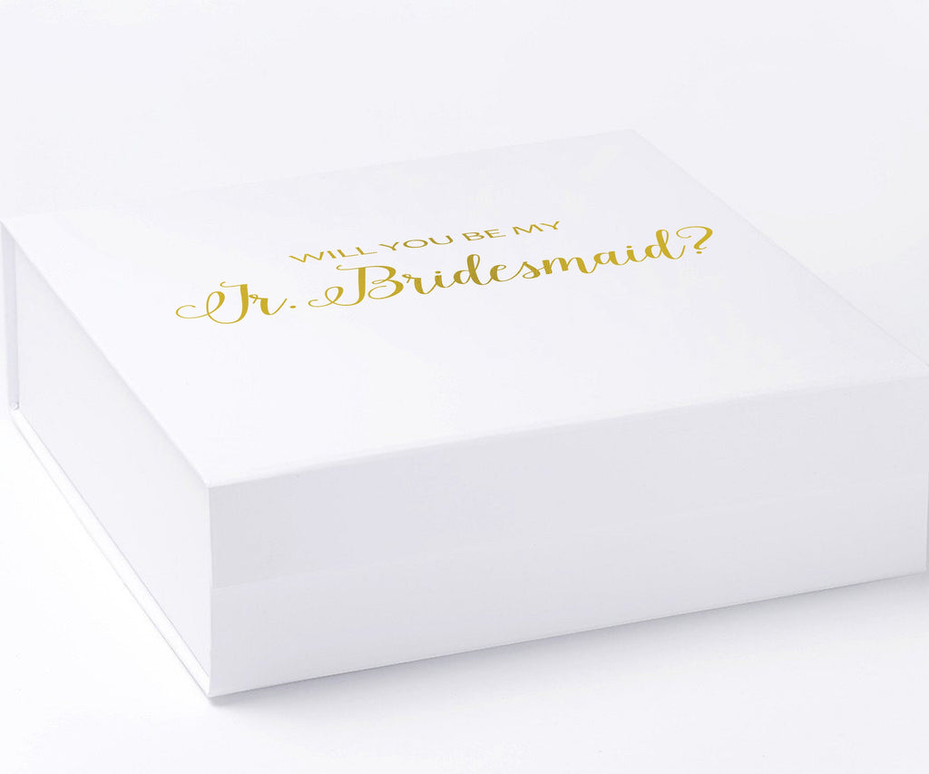 Will You Be My Jr Bridesmaid? Proposal Box White - No Border - No ribbon