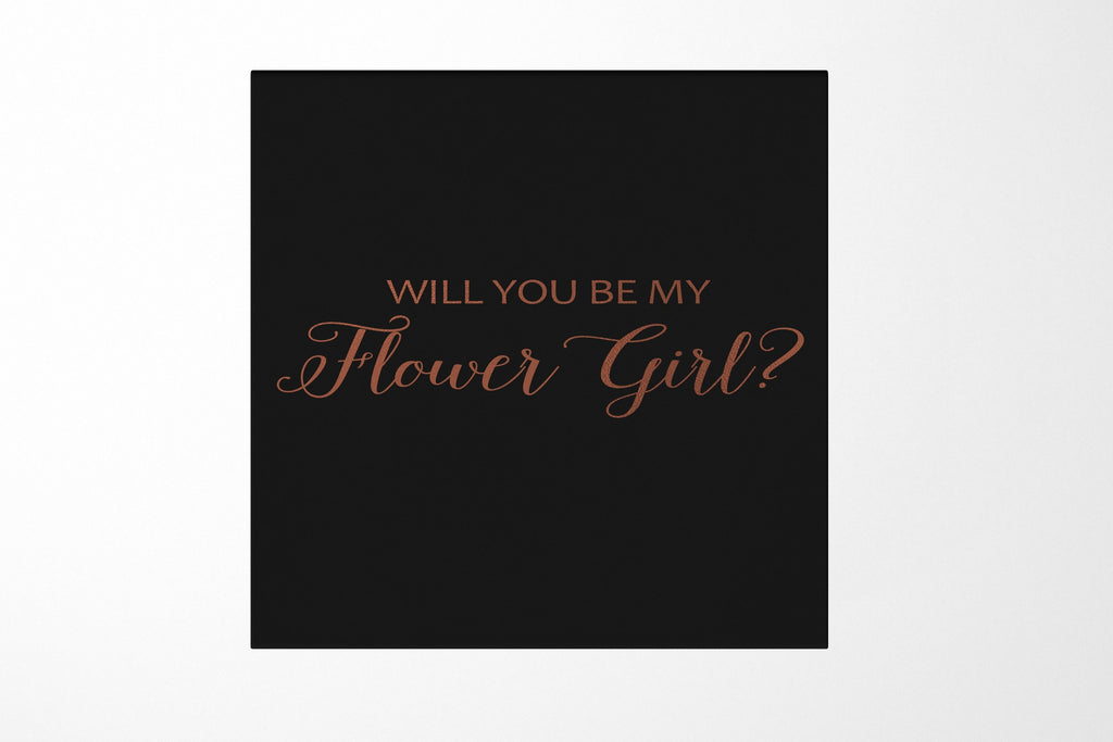 Will You Be My Flower Girl? Proposal Box black - No Border - No ribbon