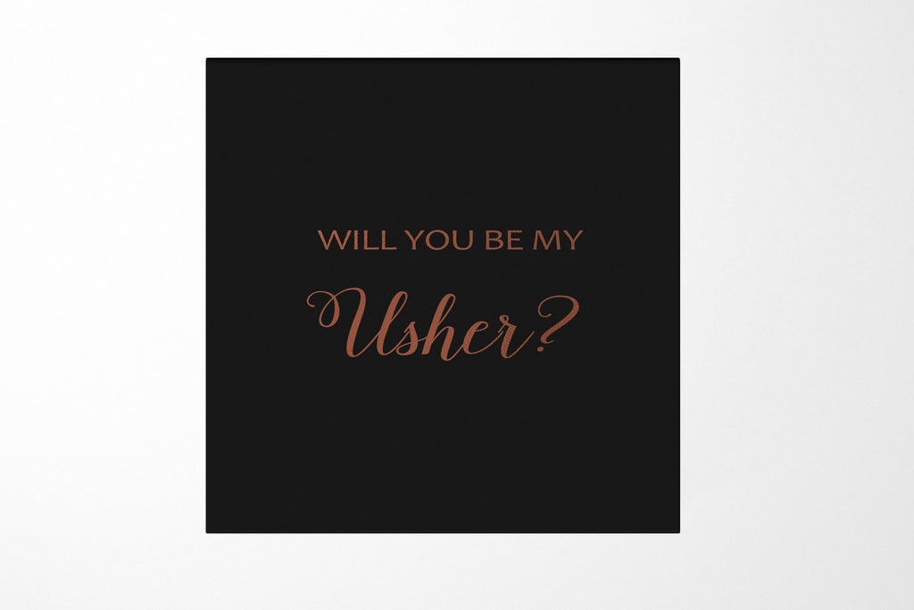 Will You Be My Usher? Proposal Box black - No Border - No ribbon