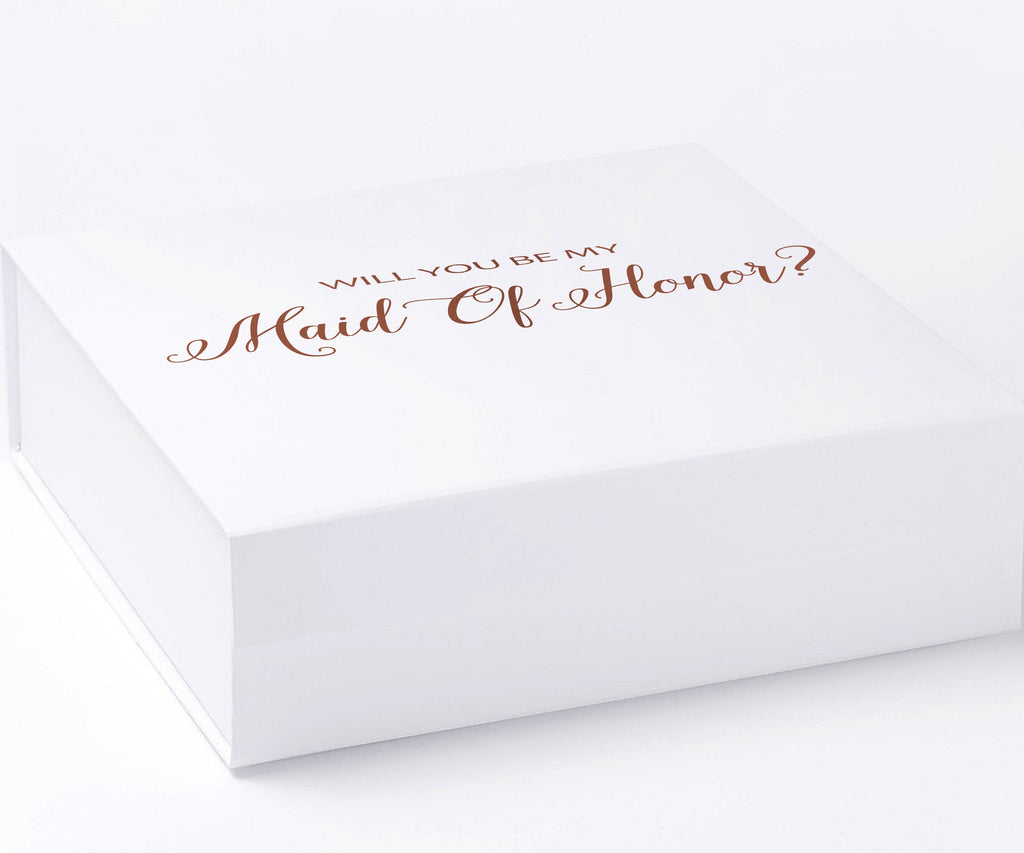 Will You Be My maid of honor? Proposal Box White - No Border - No ribbon