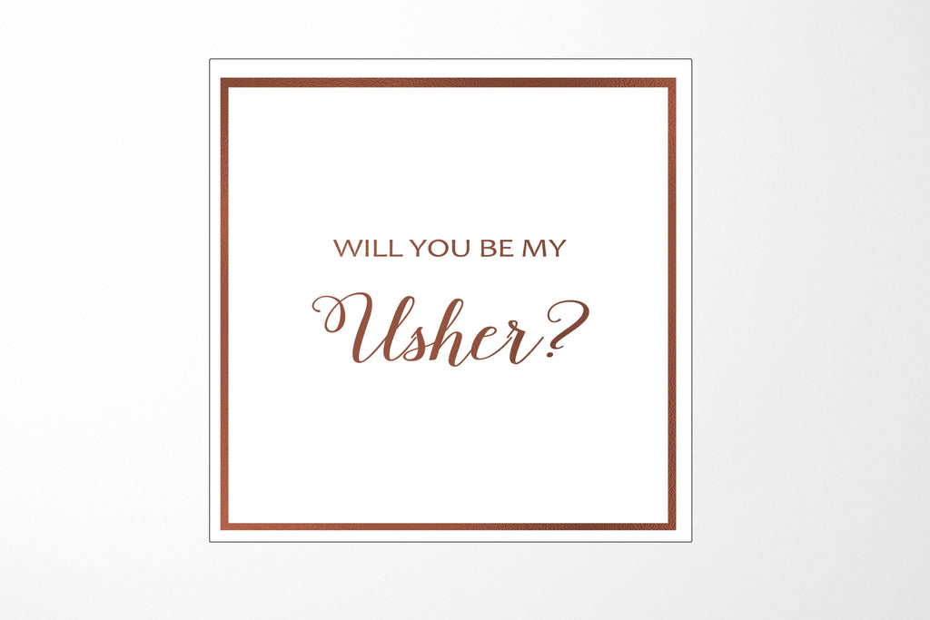 Will You Be My Usher? Proposal Box White -  Border - No ribbon