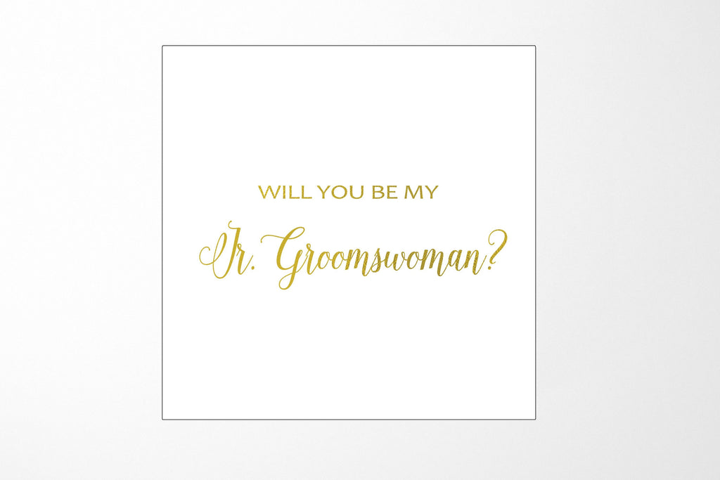 Will You Be My Jr Groomswoman? Proposal Box White - No Border - No ribbon