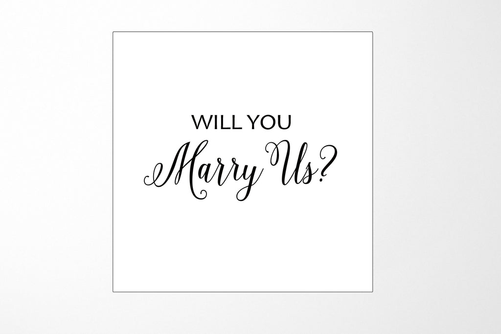 Will You Marry Us?? Proposal Box White - No Border - No ribbon