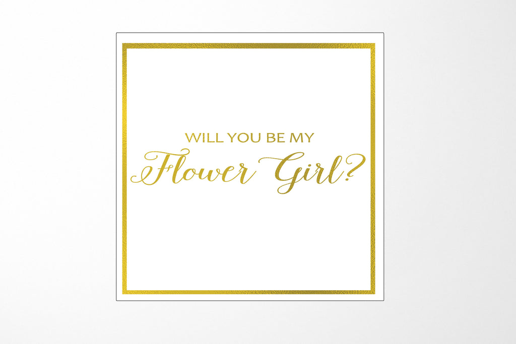 Will You Be My Flower Girl? Proposal Box White -  Border - No ribbon