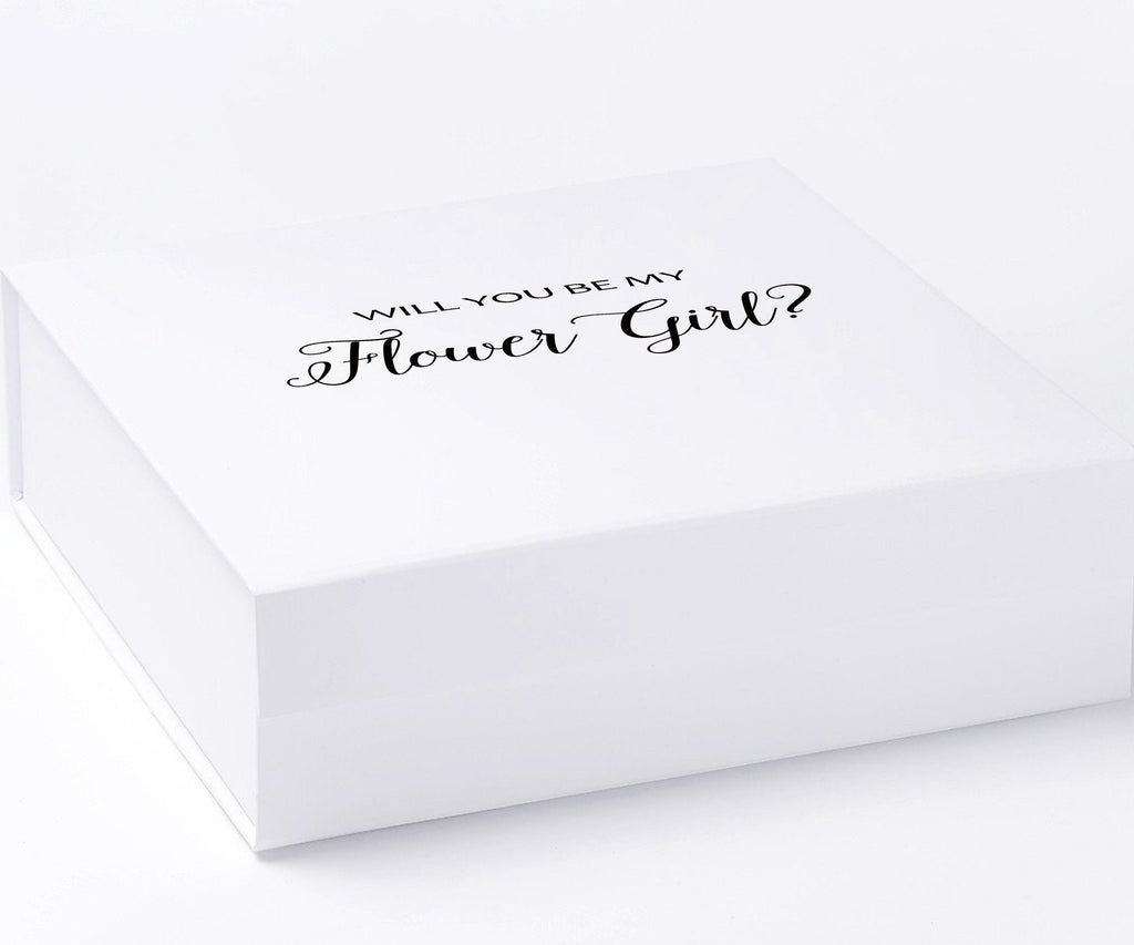 Will You Be My Flower Girl? Proposal Box White - No Border - No ribbon