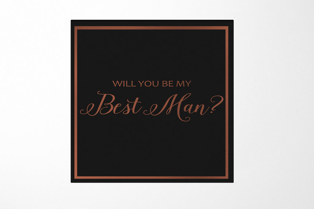 Will You Be My Best man? Proposal Box black -  Border - No ribbon