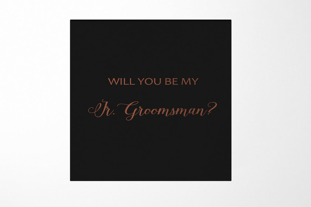 Will You Be My jr groomsman? Proposal Box black - No Border - No ribbon