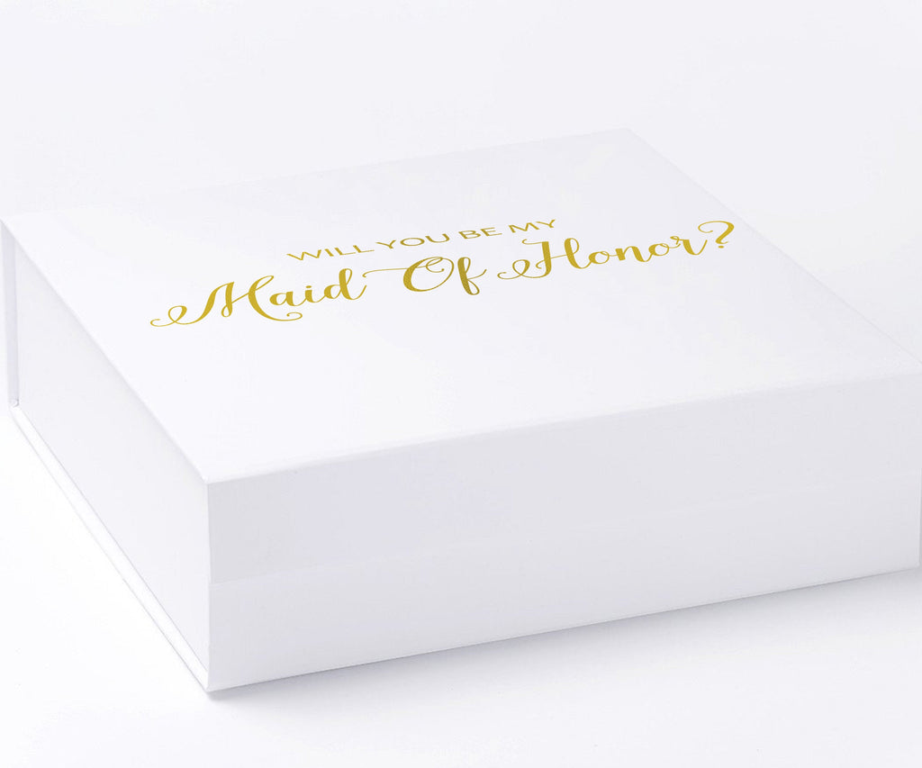 Will You Be My maid of honor? Proposal Box White - No Border - No ribbon