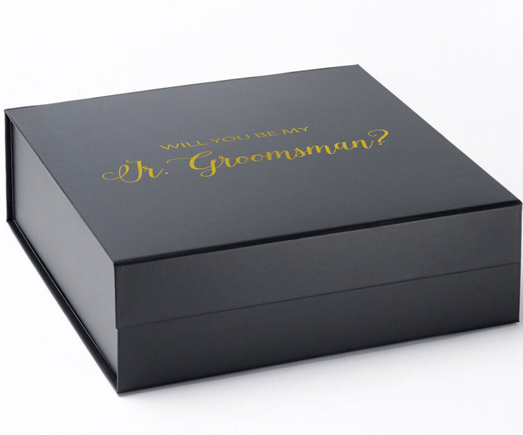 Will You Be My jr groomsman? Proposal Box black - No Border - No ribbon