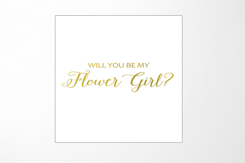 Will You Be My Flower Girl? Proposal Box White - No Border - No ribbon