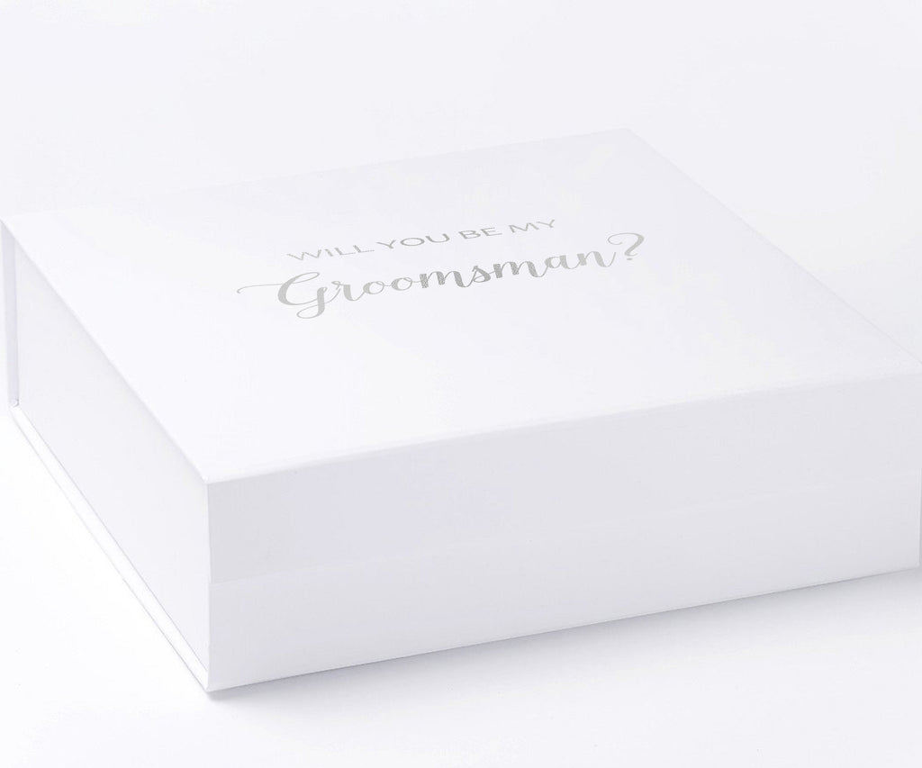 Will You Be My groomsman? Proposal Box White - No Border - No ribbon