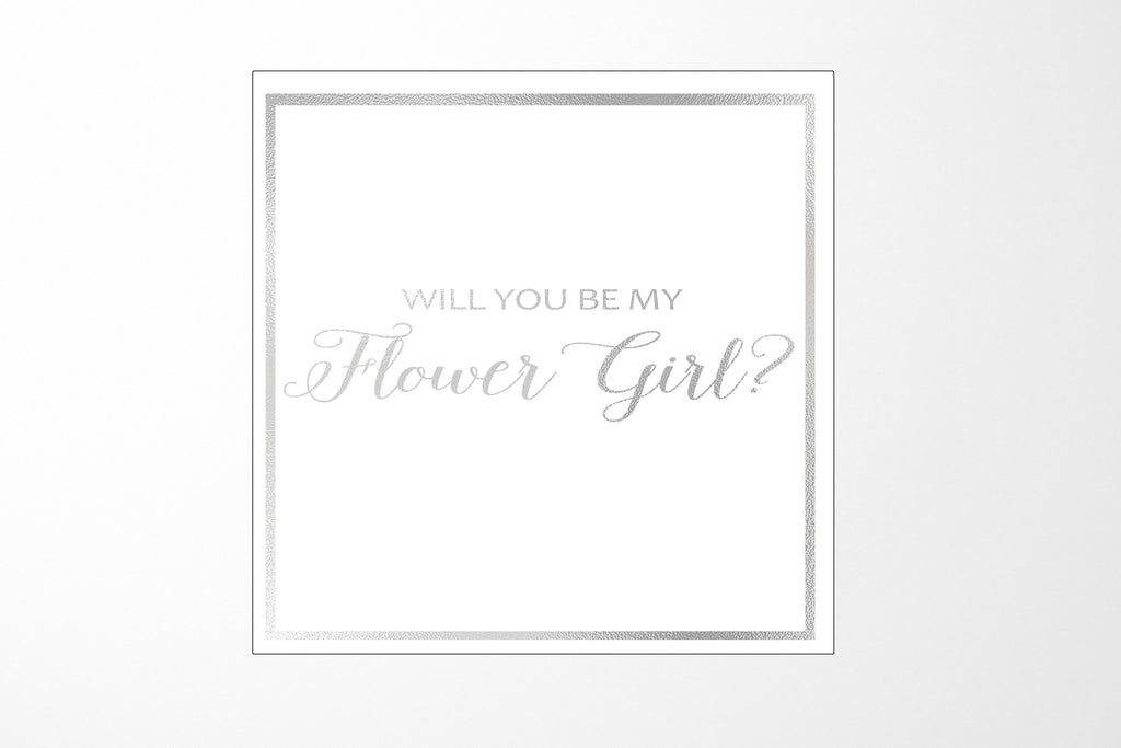 Will You Be My Flower Girl? Proposal Box White -  Border - No ribbon