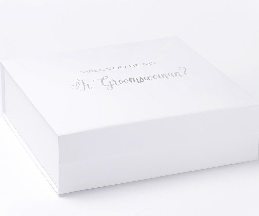 Will You Be My Jr Groomswoman? Proposal Box White - No Border - No ribbon