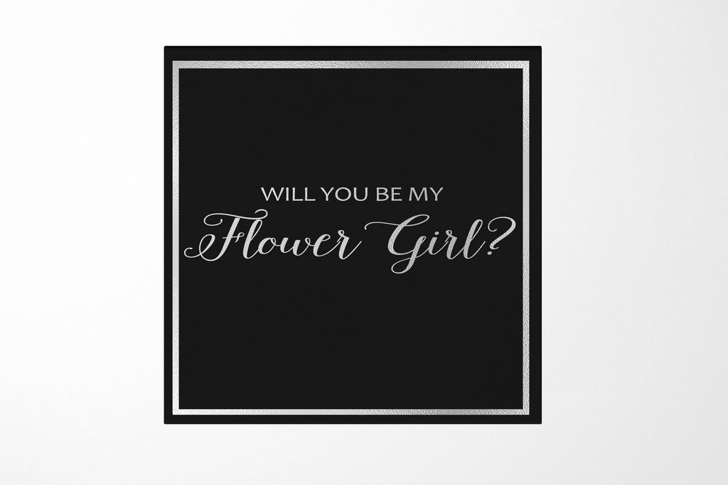 Will You Be My Flower Girl? Proposal Box black -  Border - No ribbon